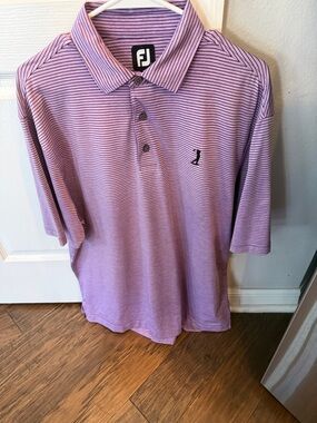 FootJoy Lavender Striped Golf Polo